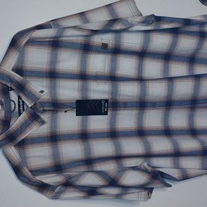 Solaris Men's 3XL Tall Short Sleeve Shirt Blue/Tan Plaid NWT